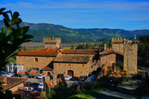 Une vue de Castello Amorosa, à Napa Valley