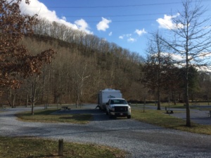 Notre installation au Hungry Mother State Park, en Virginie